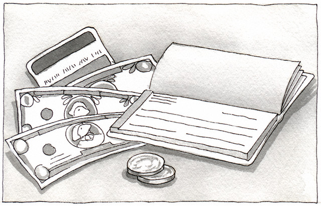 money and cheque book