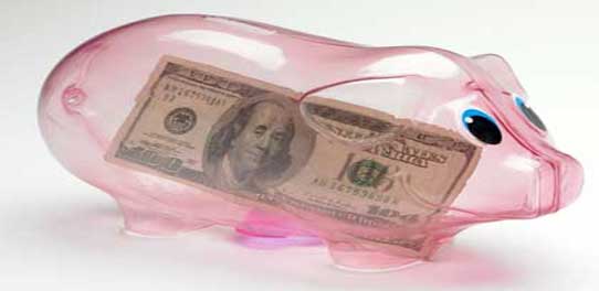 piggy bank with money